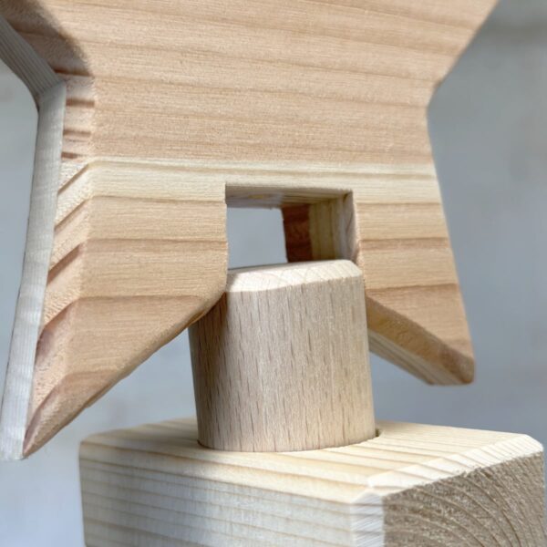 Adapter für die Holzsternspitze, der einfach auf den Stab des Weihnachtsbaums geschraubt wird.